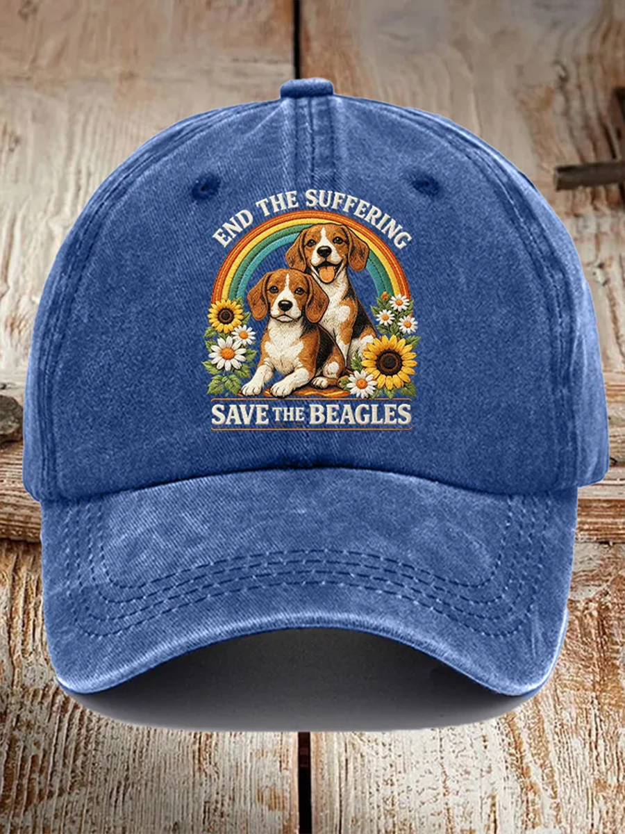 Unisex Save The Beagles Print Hat gracestitchs