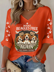 Women's Save The Beagles Waffle T-shirt gracestitchs