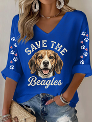 Women's Save The Beagles Waffle T-shirt gracestitchs