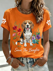 Women's Save The Beagles Short-sleeved T-shirt gracestitchs