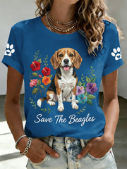Women's Save The Beagles Short-sleeved T-shirt gracestitchs