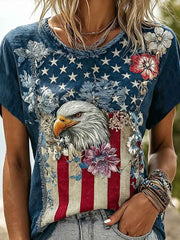 Women's American Eagle Print Casual T-Shirt