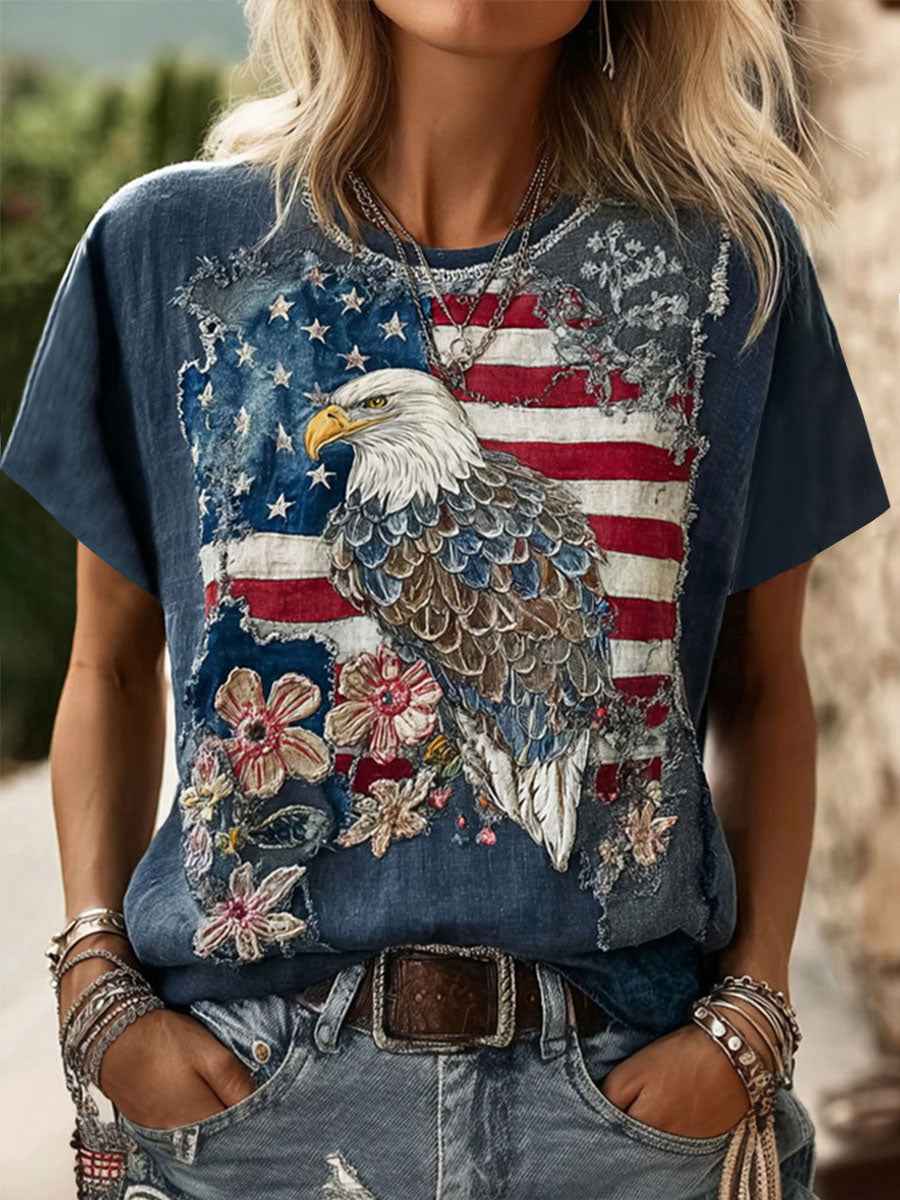 Women's American Eagle Print Casual T-Shirt