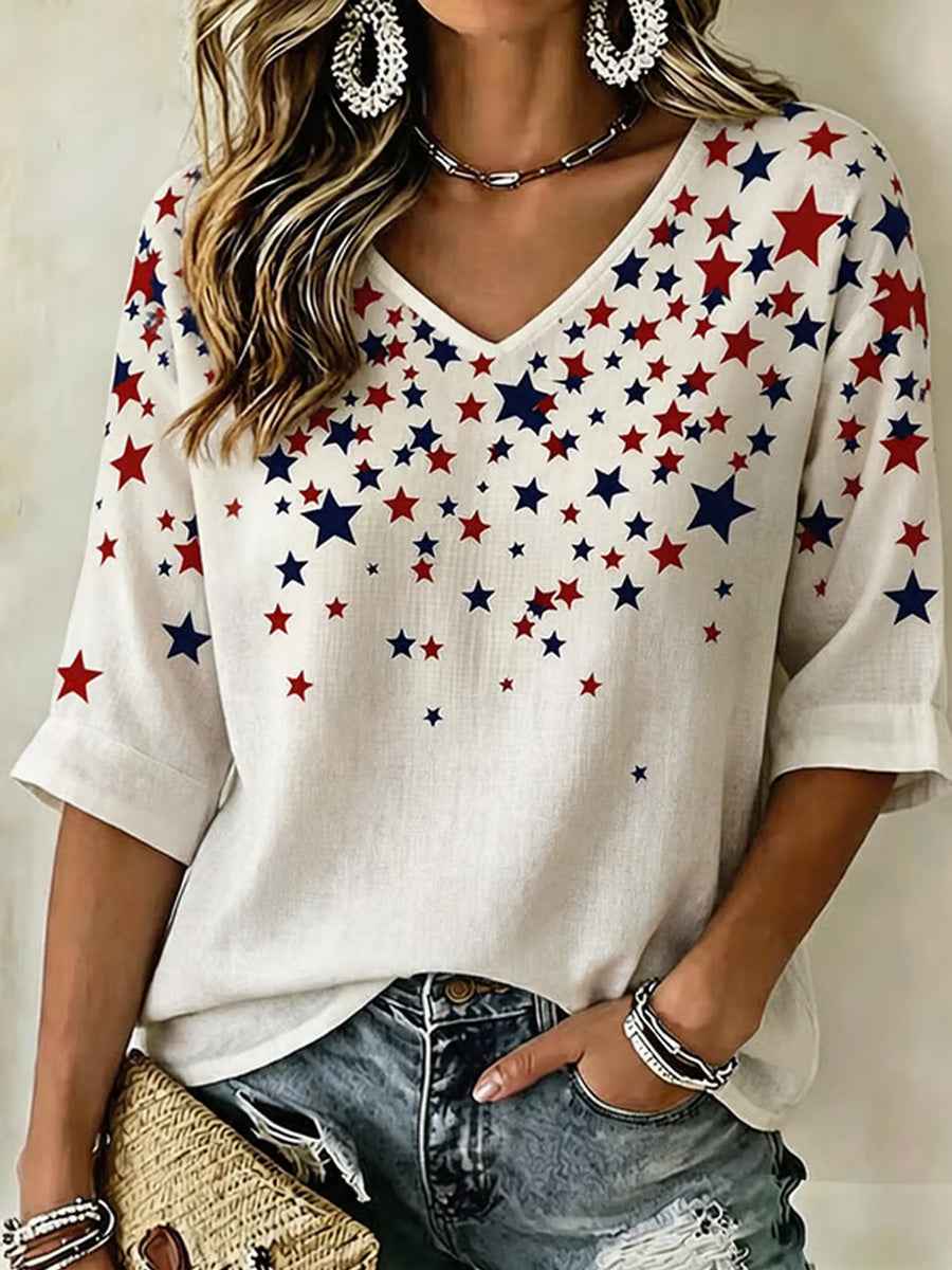 Women's Independence Day Print Top