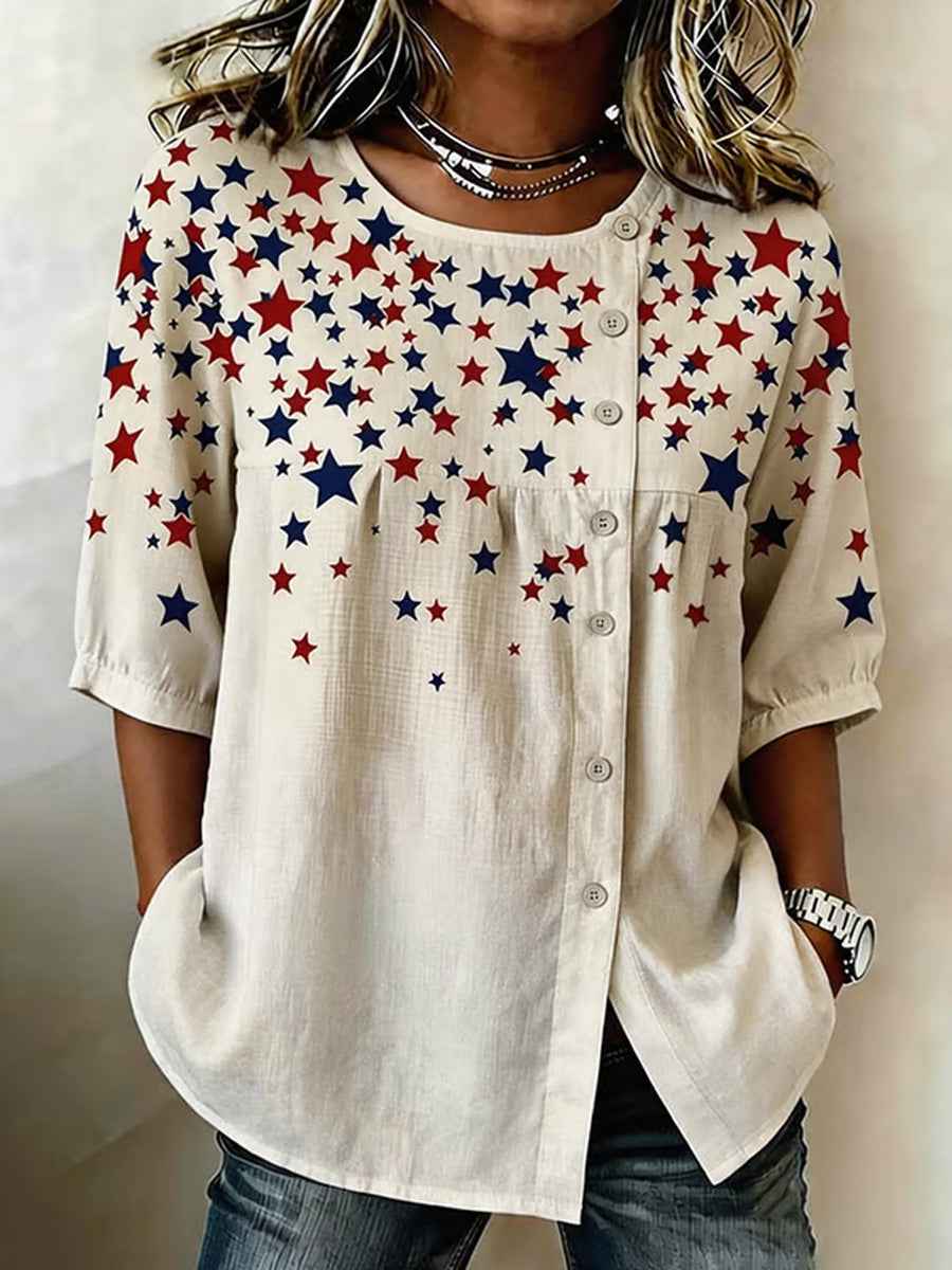 Women's Independence Day Print Top