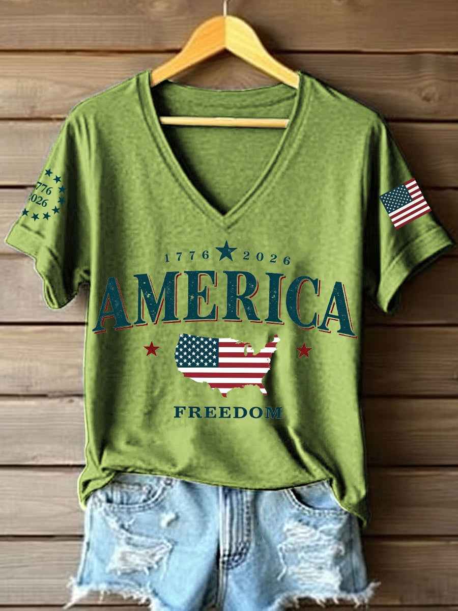 Women's America 1776-2026 V-Neck T-Shirt