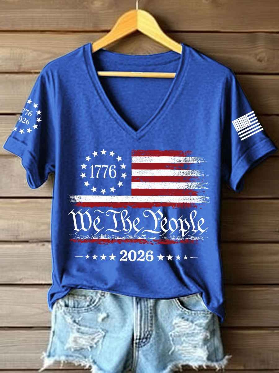 Women's America 1776-2026 V-Neck T-Shirt