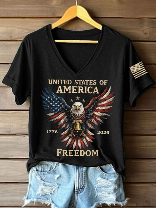 Women's America 1776-2026 V-Neck T-Shirt