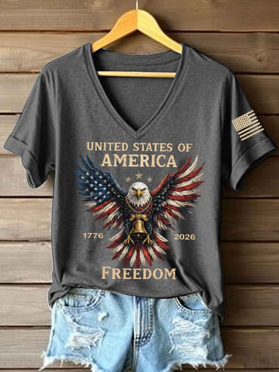 Women's America 1776-2026 V-Neck T-Shirt