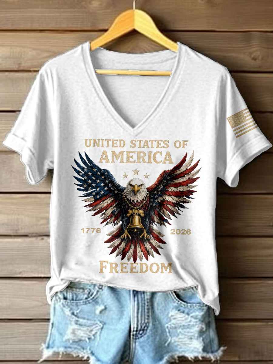 Women's America 1776-2026 V-Neck T-Shirt