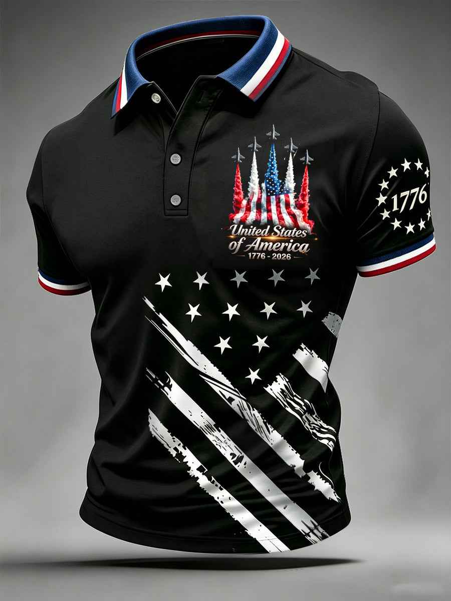 Men's United States of America Independence Day Print Polo