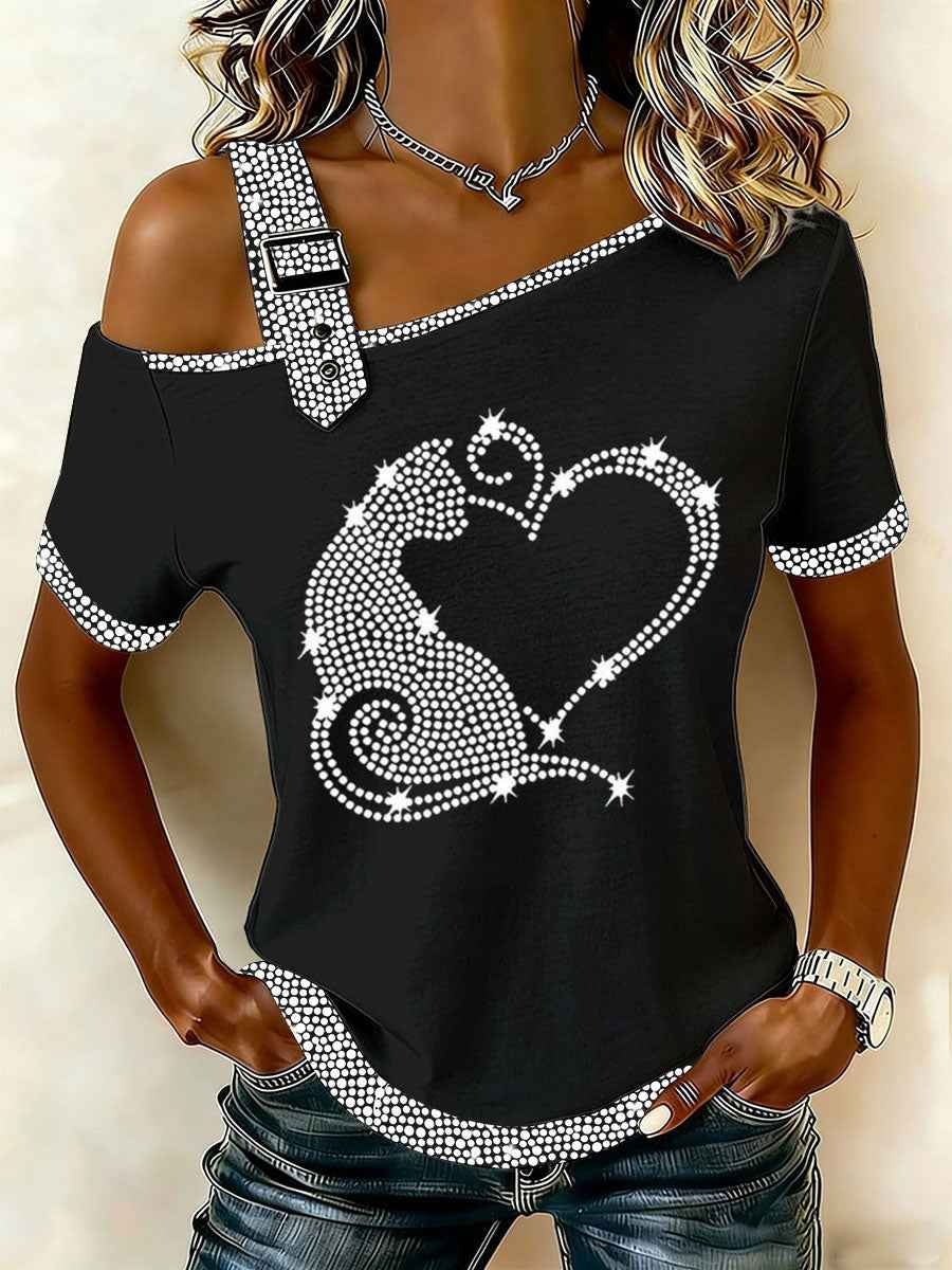 Women's Cat Print Casual T-Shirt