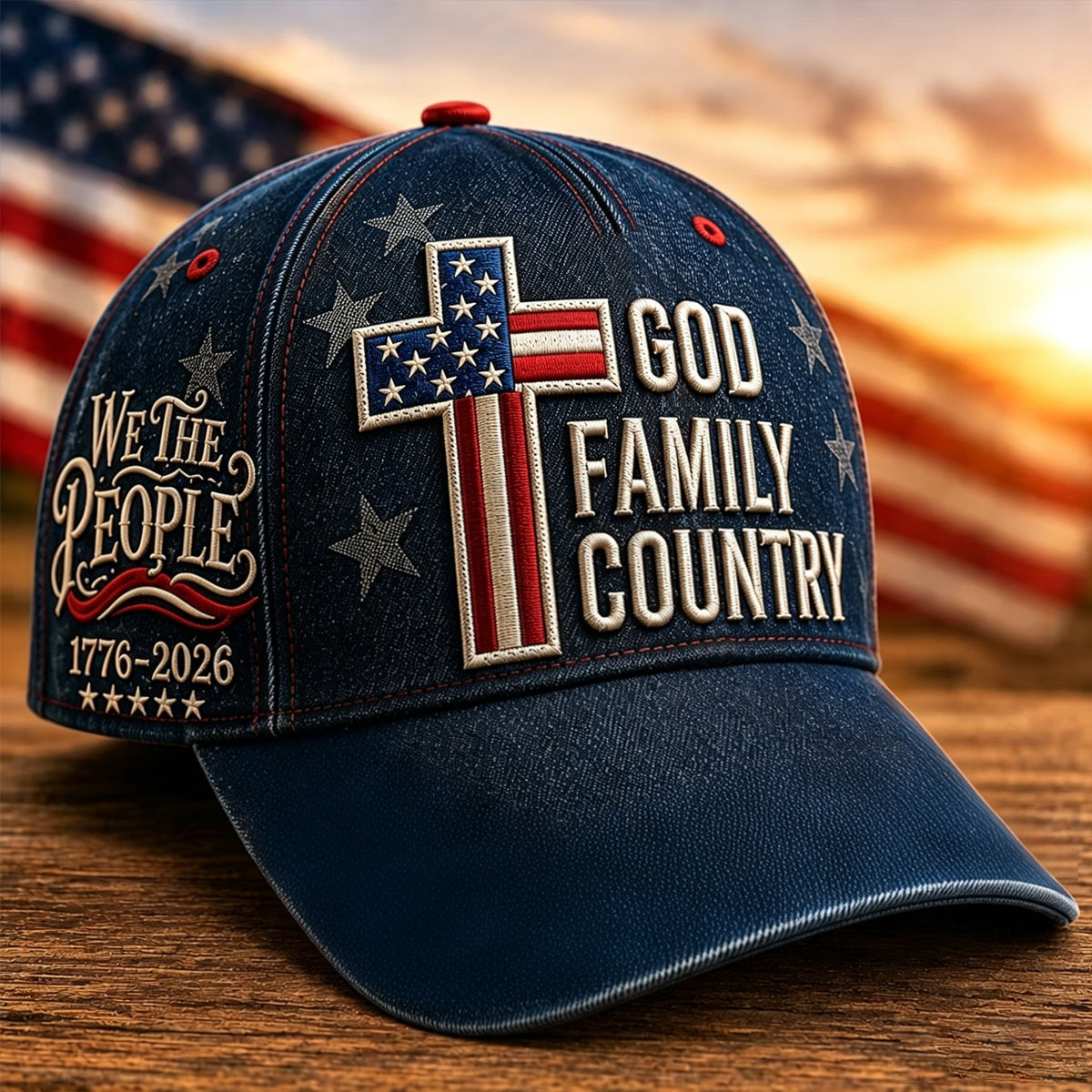Unisex Independence Day USA Flag Print Patriotic Hat gracestitchs