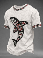 Men's Indigenous Art Print Casual T-Shirt