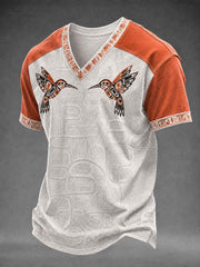 Men's Indigenous Art Print Casual T-Shirt