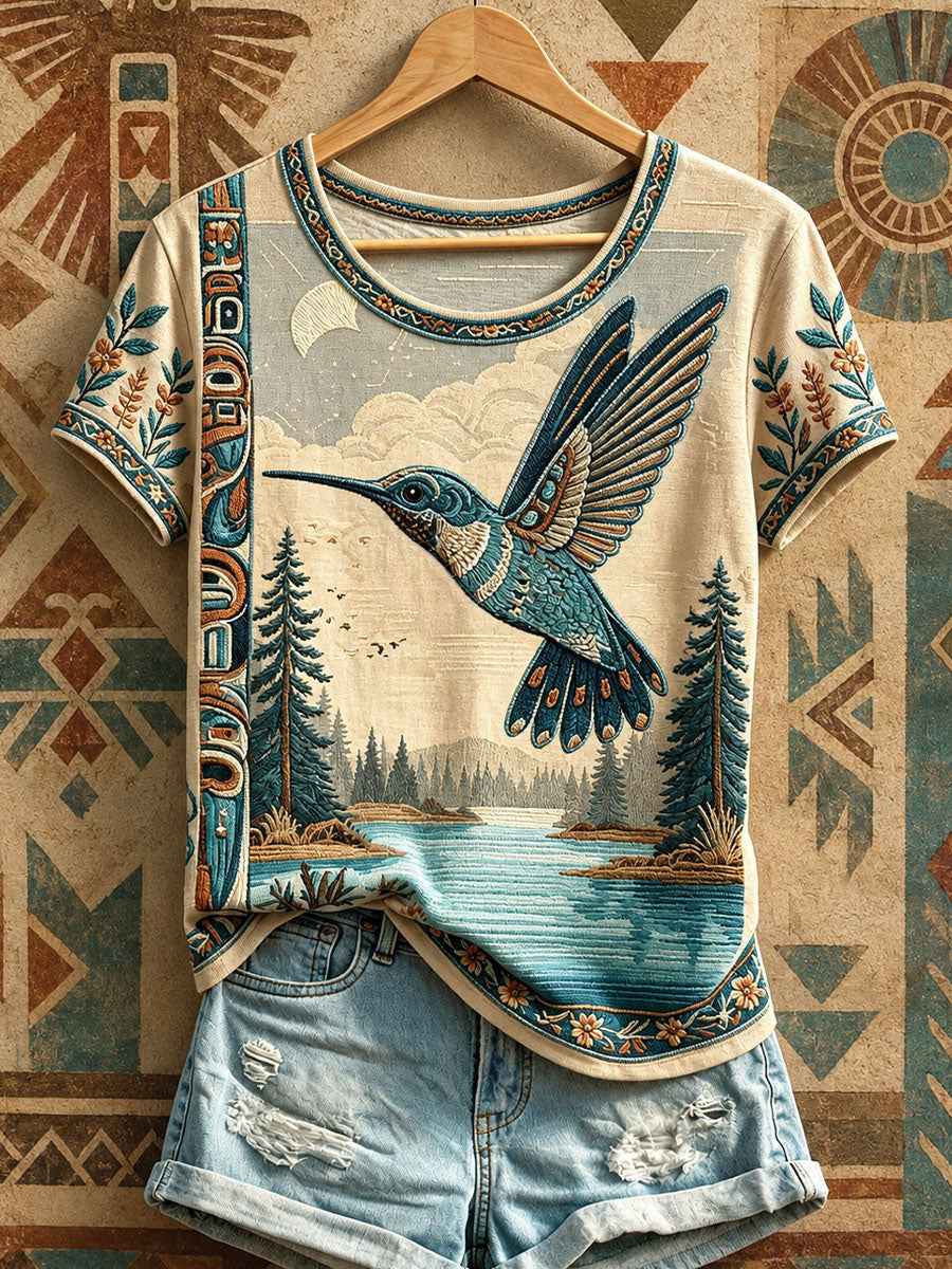 Women's Native Hummingbird Art T-Shirts