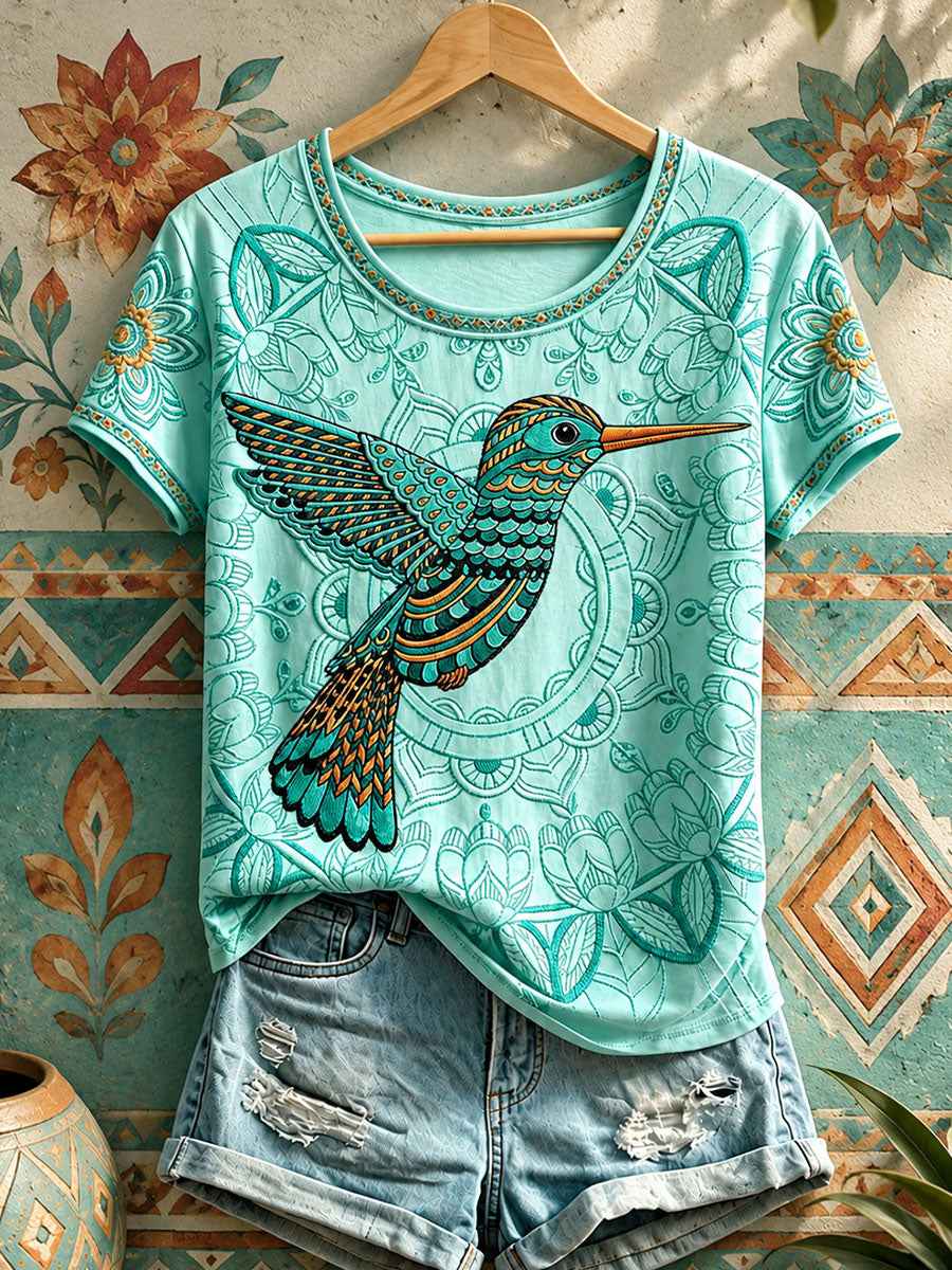 Women's Native Hummingbird Art T-Shirts