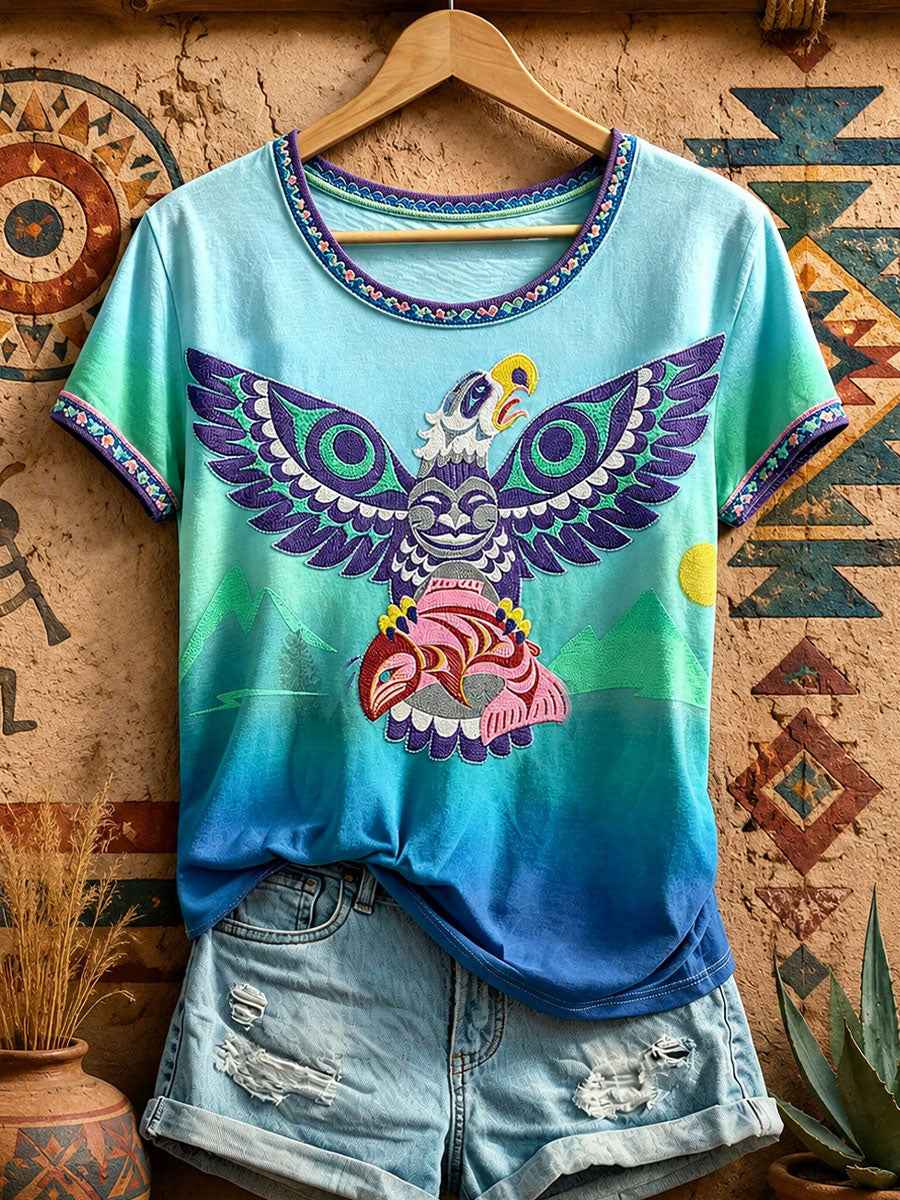 Women's Native Eagle Art T-Shirts