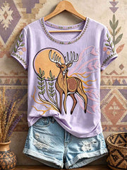 Women's Native Moose Art Print T-Shirts