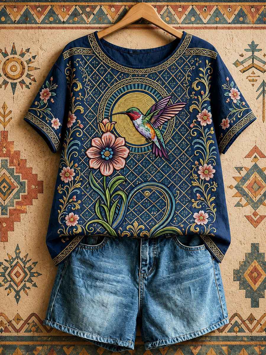 Women's Native Hummingbird Art Tops