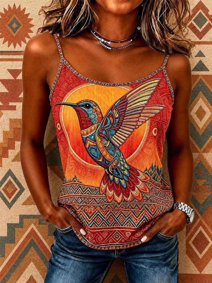 Women's Native Hummingbird Art Camisole Tops