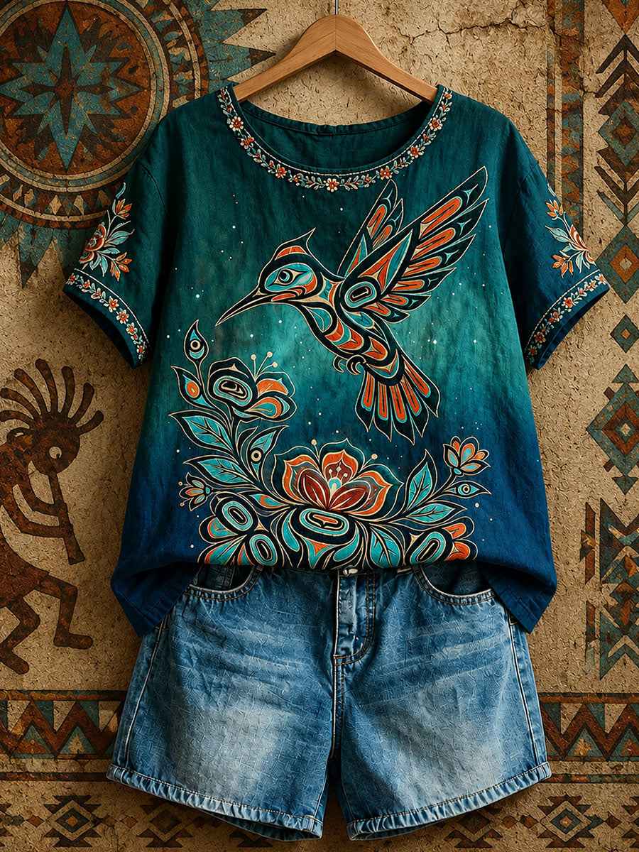 Women's Native Hummingbird Art Tops