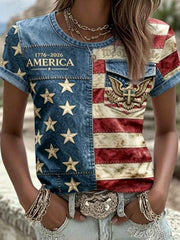 Women's 250Th Anniversary National Faith Print Shirt