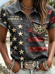 Women's 250Th Anniversary National Faith Print Shirt