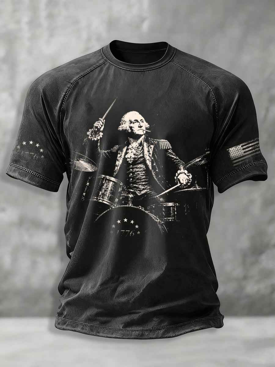Men's Funny Founding Father Print T-shirt