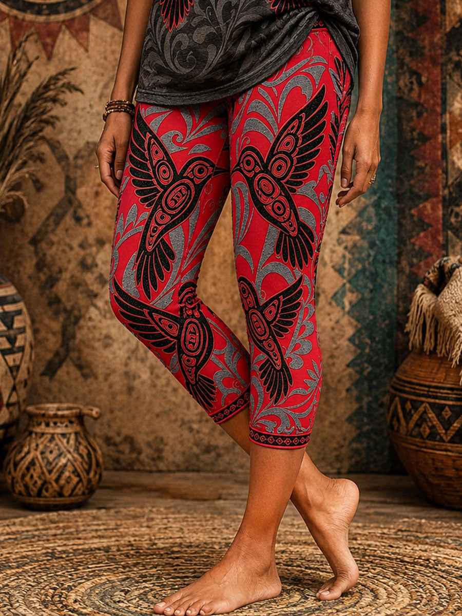 Women's Native Hummingbird Art Leggings