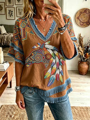 Women's Native Horse Art Tops gracestitchs