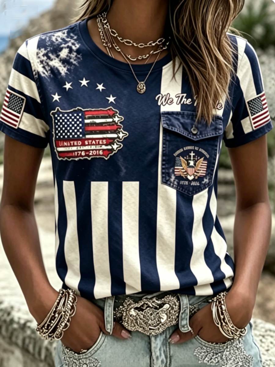 Women's 250Th Anniversary National Faith Print T-shirt gracestitchs