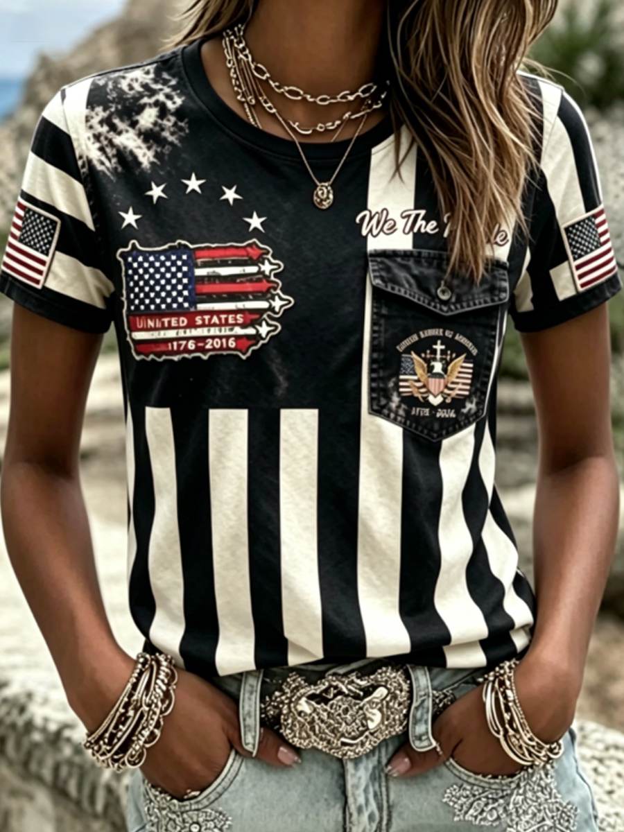 Women's 250Th Anniversary National Faith Print T-shirt gracestitchs