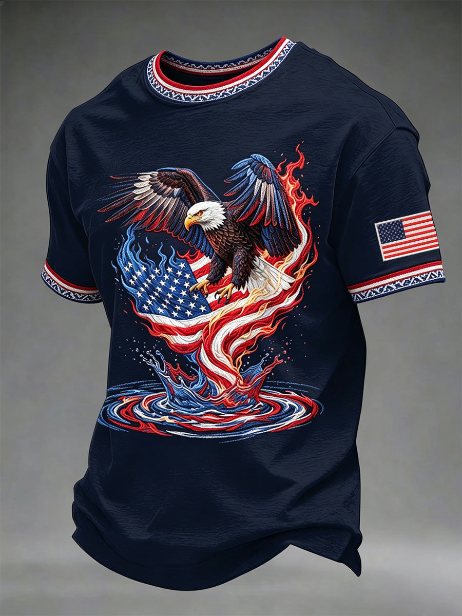 Men's Independence Day Print Casual Tee gracestitchs
