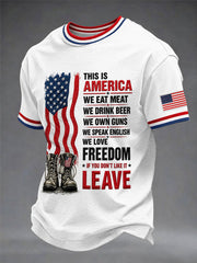 Men's Independence Day Print Casual Tee gracestitchs