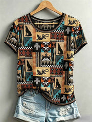 Women's Indigenous Print Casual T-Shirt