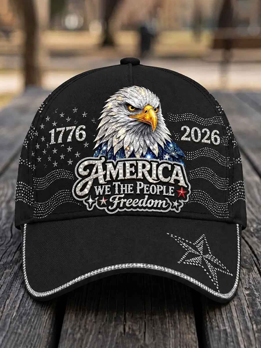 Unisex Independence Day Bald Eagle Print Patriotic Hat