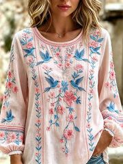 Women's floral print Cotton-Linen Shirt gracestitchs