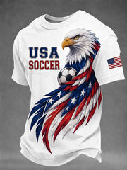 Men's USA Soccer Fan Printed Casual T-shirt