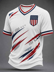 Men's Gift For Soccer Fans Print Casual V-Neck Tee