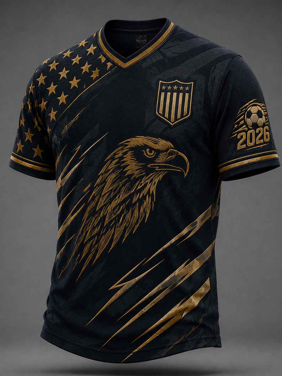 Men's Gift For Soccer Fans Print Casual V-Neck Tee