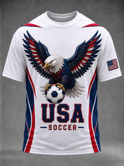 Men's USA Soccer Fan Printed Casual T-shirt