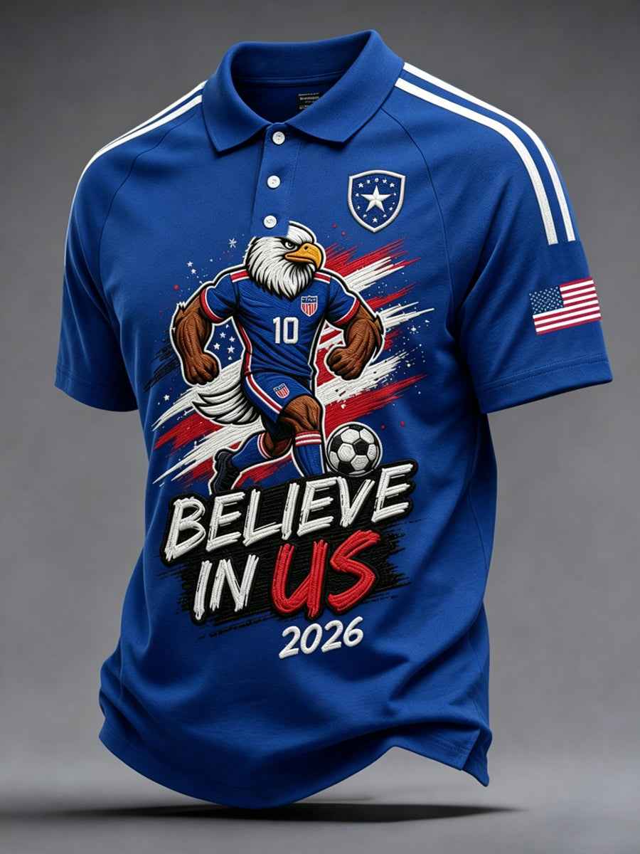 Men's Gift For Soccer Fans Print Casual Polo