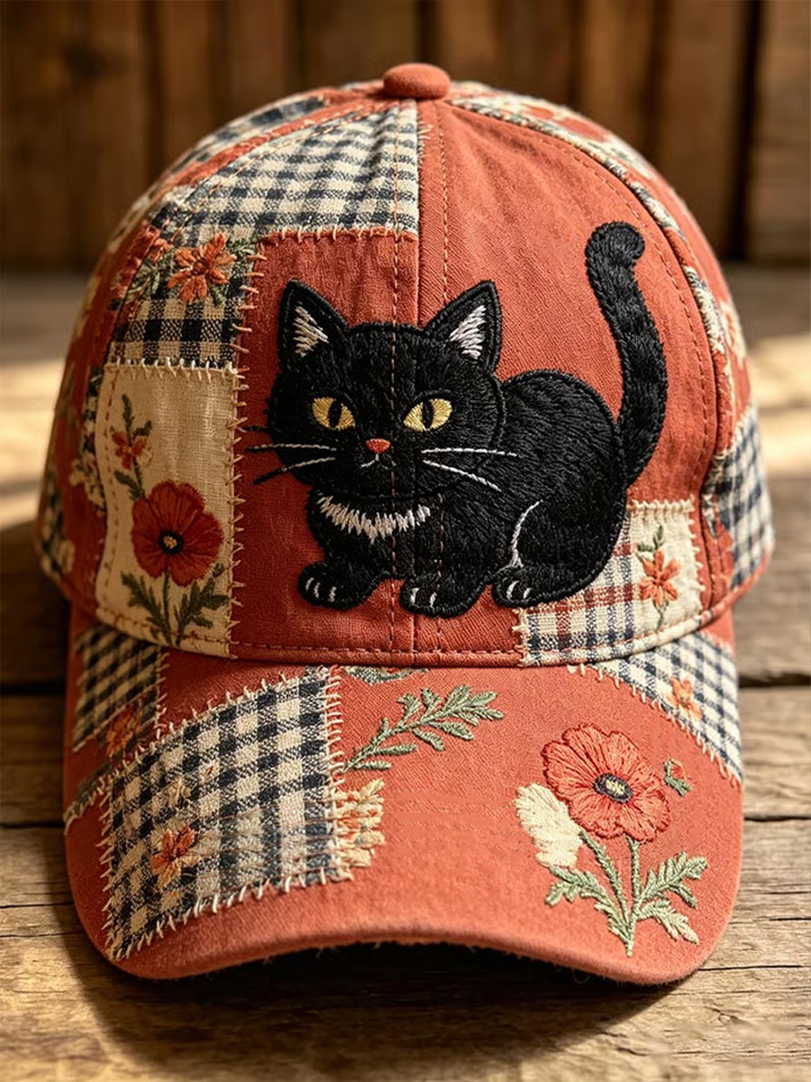 Unisex Cute Cat Print Hat gracestitchs