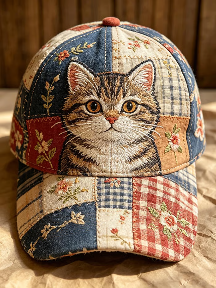 Unisex Cute Cat Print Hat gracestitchs