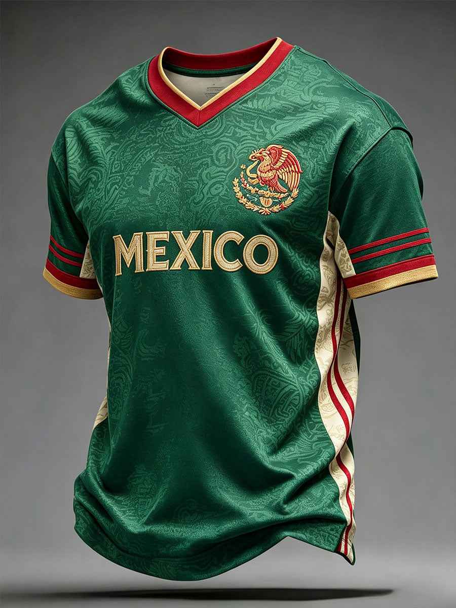Men's Mexico Football Lover Printed T-shirt