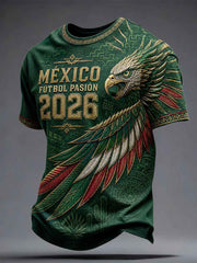 Men's Mexico Football Lover Art Printed T-shirt