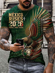Men's Mexico Football Lover Art Printed T-shirt