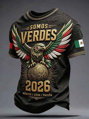 Men's Mexico Football Lover Art Printed T-shirt