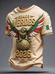 Men's Mexico Football Lover Art Printed T-shirt